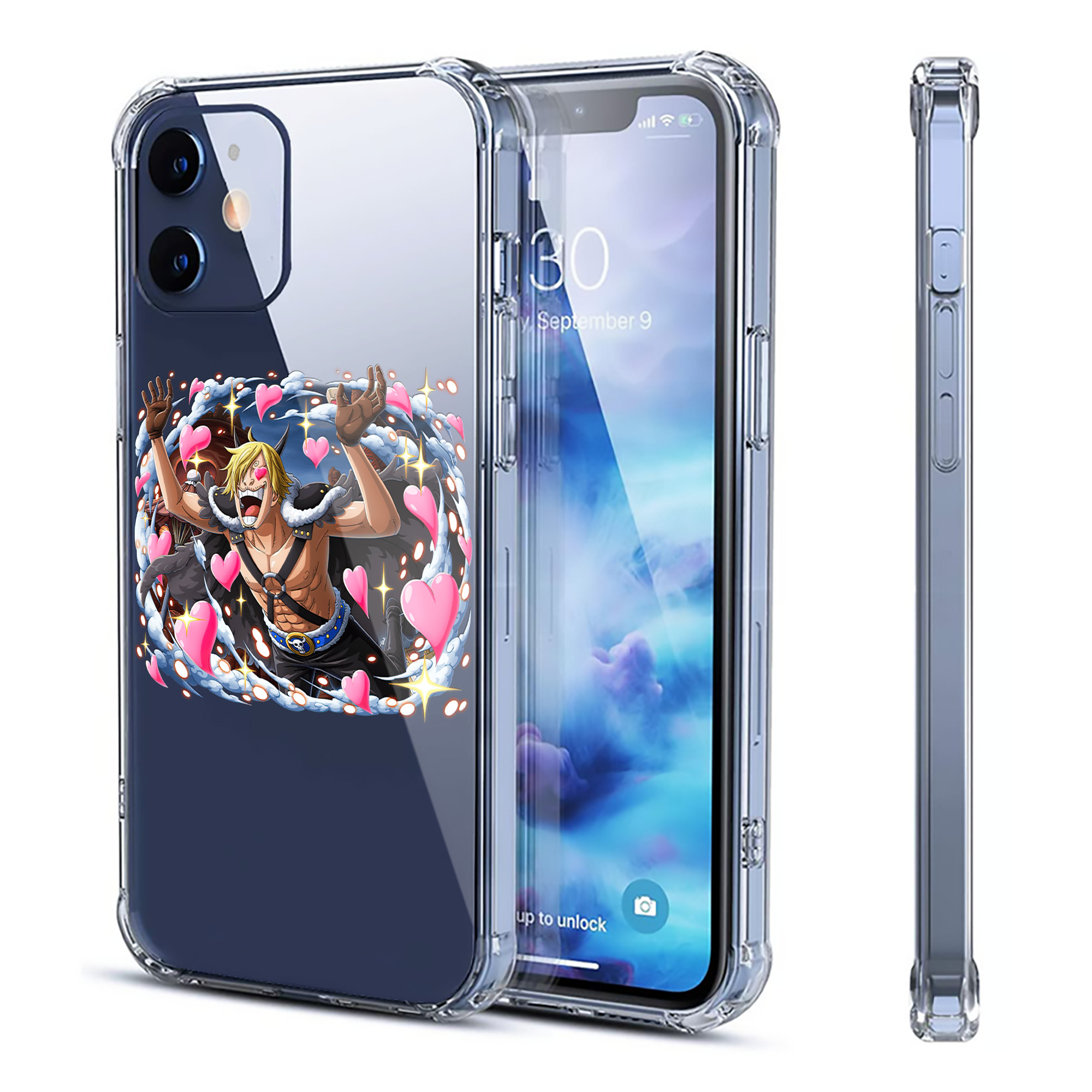 （画像用） ワンピース サンジ ONE PIECE Sanji 【iPhone 12シリーズ対応】透明スマホケース（クリアソフトケース）